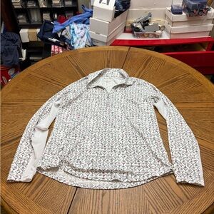 Stylish White Martini Glasses Women's 1/4 Zip Long Sleeve Top